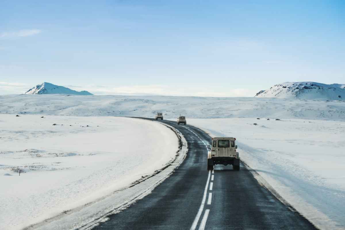 Different type of vehicles in Iceland's Ring Road