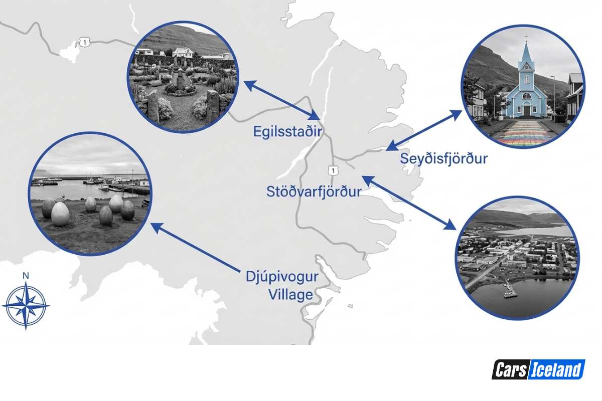 Map of itinerary of Iceland for 7 days 