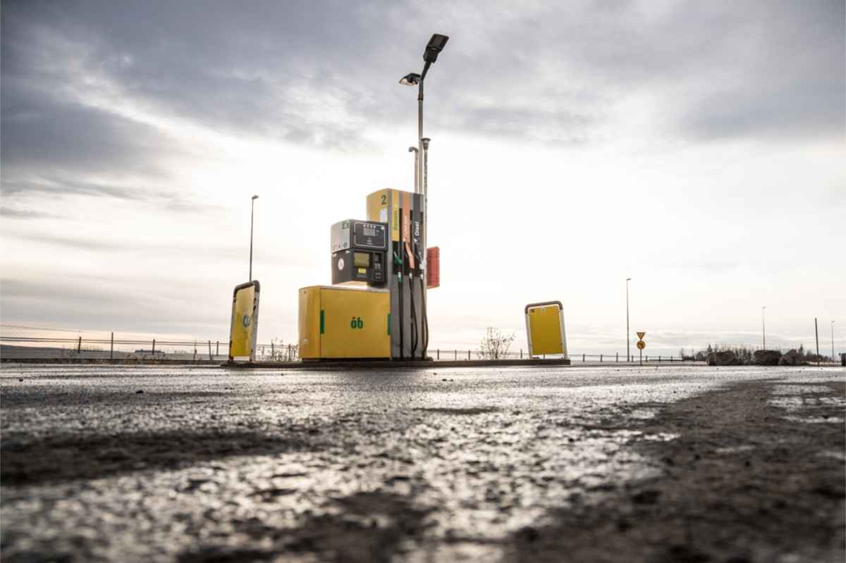 Traditional unmanned gas station in Iceland remote areas