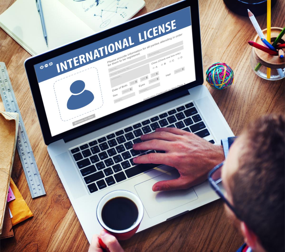 International license for driving in Iceland Men getting his international license online