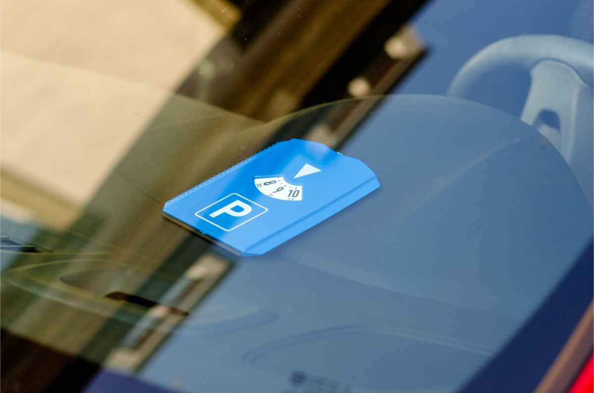 Parkmeter inside of a car in Reykjavik