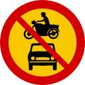 All motor vehicles prohibited road sign
