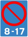 Beginning of area with parking restrictions