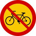 Bikes are prohibited road sign
