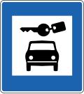 Car rental services road sign