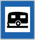Iceland caravan parking area sign