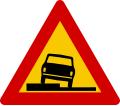 Dangerous shoulder road sign