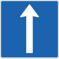 Direction sign in blue background