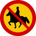 Horse riders not allowed sign