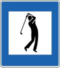 blue Iceland golf course sign