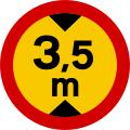 Height limit road sign