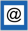 Blue sign for internet access