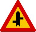 Offset road junction right&ndash;left, with priority
