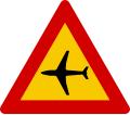 sign showing a risk of low flying aircraft