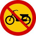 Mopeds are prohibited road sign