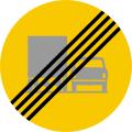 Overtaking restrictions by trucks ends sign