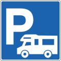 Road sign for RV parking area