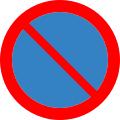 Parking prohibited road sign