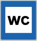 Public toilet facilities sign