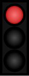Traffic lights showing red