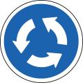 Roundabout road sign