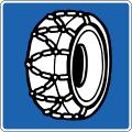 Designated area to fit snow chains