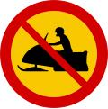 Snowmobiles are prohibited, road sign