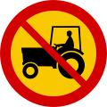 Tractors are prohibited road sign