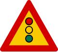 Traffic lights warning sign