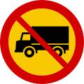 Trucks are prohibited, road sign