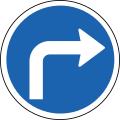 Right turn is obligatory sign
