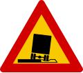 Unstable shoulder road sign