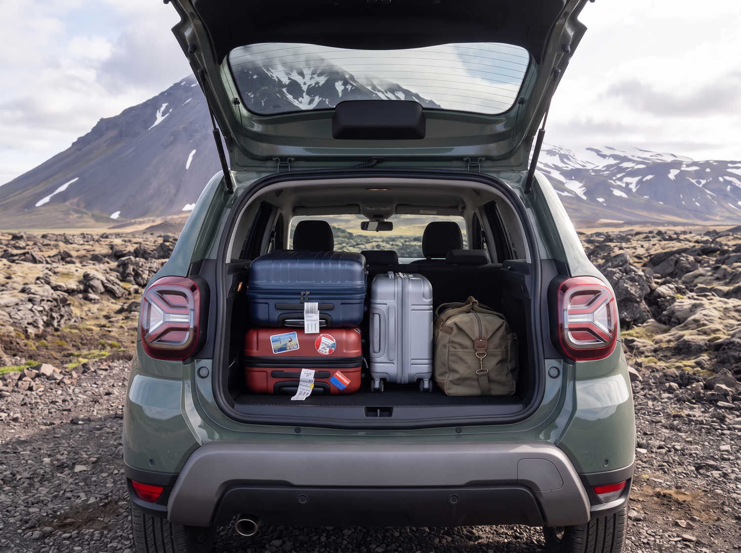 Dacia Duster. A dependable rental vehicle in Iceland designed to handle off-road driving and gravel roads, suitable for exploring remote areas and Icelandic weather conditions.