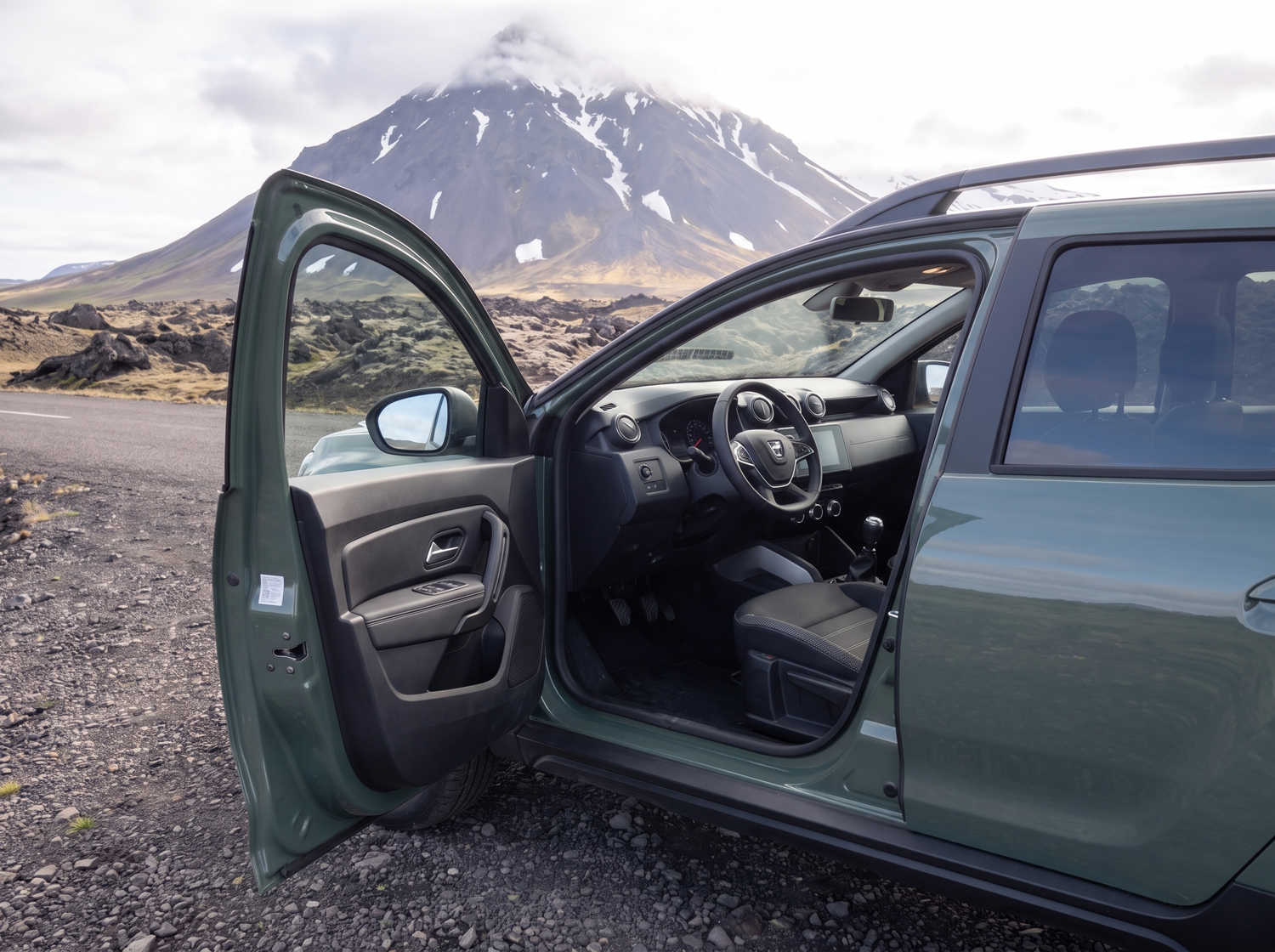 Dacia Duster. A dependable rental vehicle in Iceland designed to handle off-road driving and gravel roads, suitable for exploring remote areas and Icelandic weather conditions.