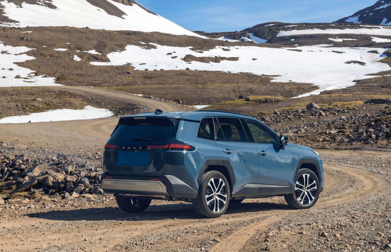 Toyota RAV4. A robust rental SUV ideal for exploring Iceland's rugged terrains, including mountain roads, F roads, and remote areas, with collision damage waiver for extra peace of mind.