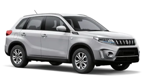 Suzuki Vitara MT. This robust 4x4 rental car offers an ideal driving experience on gravel roads and challenging F roads in Iceland, with a minimum rental period.