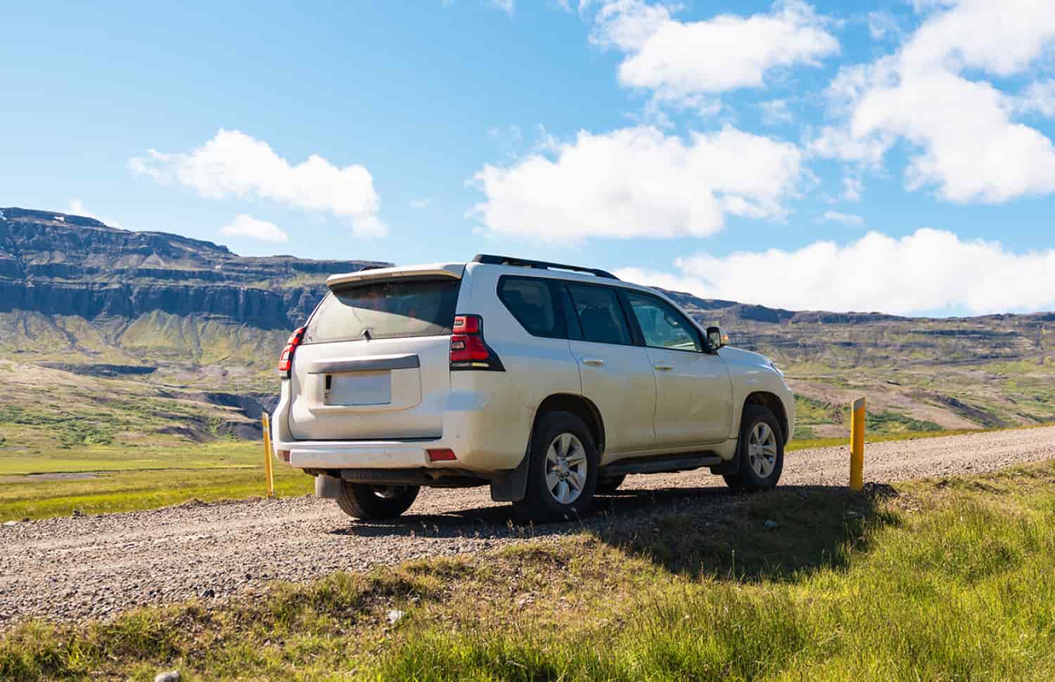 Toyota Land Cruiser 150. A top choice for a 4x4 rental in Iceland, built to conquer Iceland's F roads, highland roads, and challenging gravel terrain, with all-wheel drive and unlimited mileage.