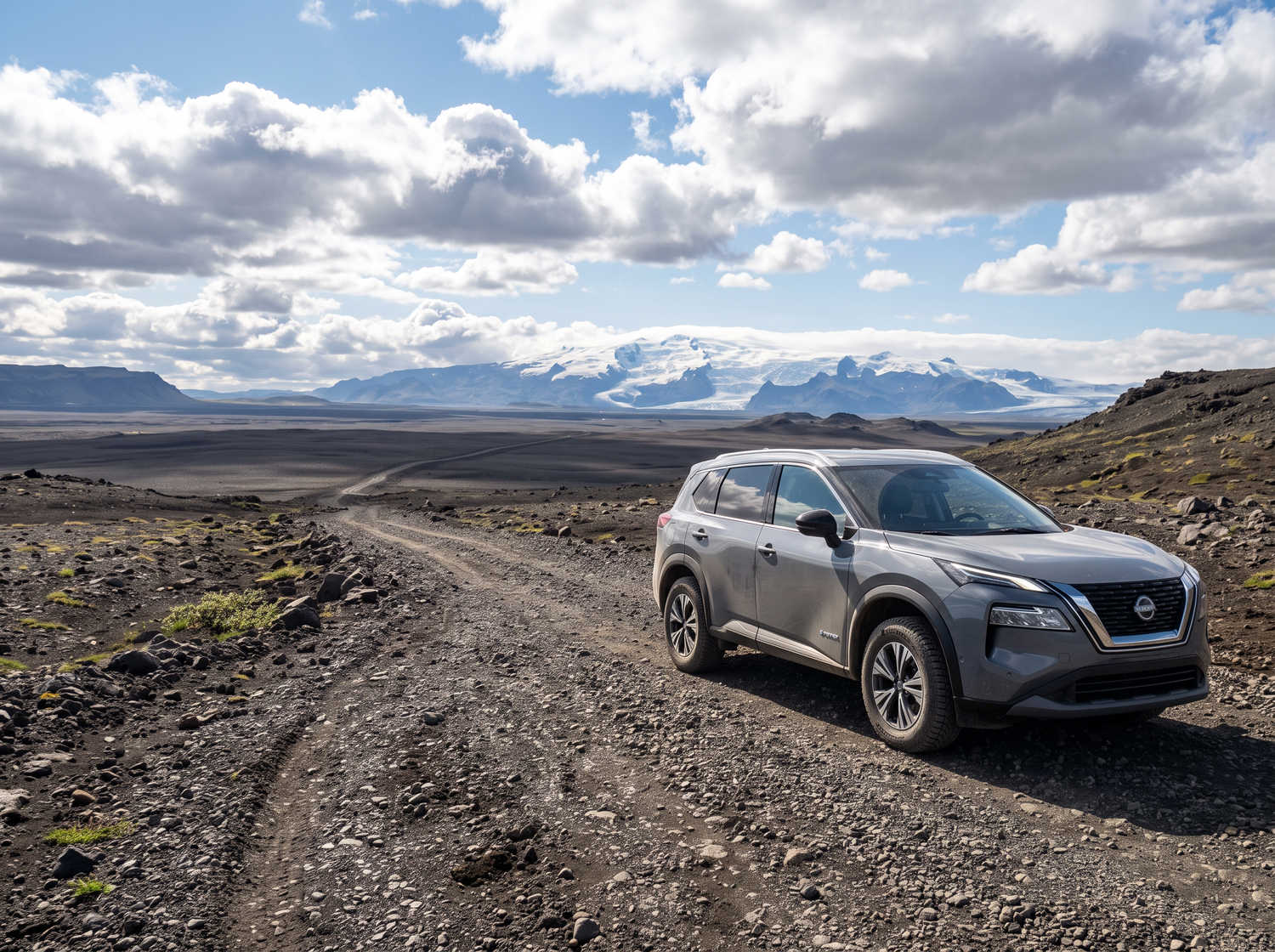 Nissan X-Trail. Perfect for off-roading in Iceland's rugged terrains, this SUV rental offers safety features and ample space, ideal for long trips along the ring road and beyond.