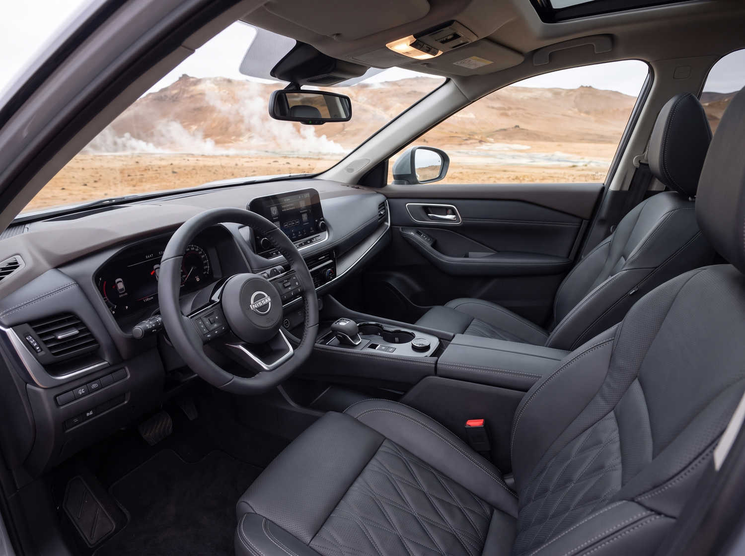Nissan X-Trail. Perfect for off-roading in Iceland's rugged terrains, this SUV rental offers safety features and ample space, ideal for long trips along the ring road and beyond.