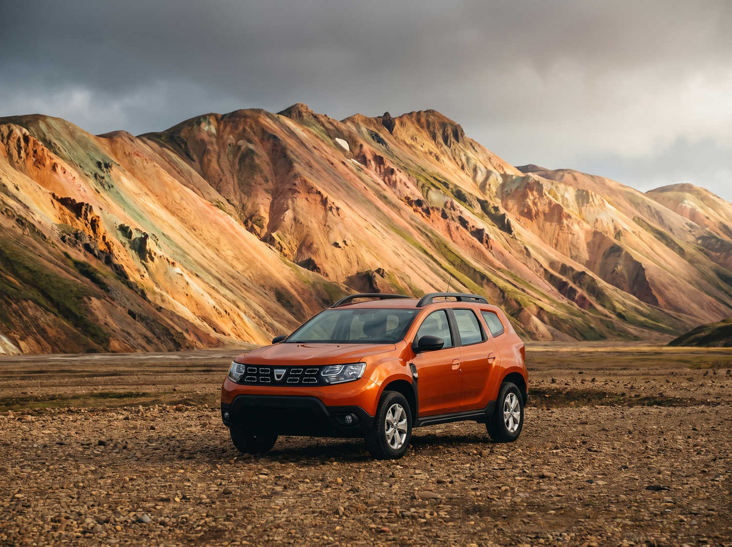 Dacia Duster Used. A reliable 4x4 rental vehicle in Iceland, perfect for off-road driving on Iceland's F roads with unlimited mileage for rugged terrain exploration.