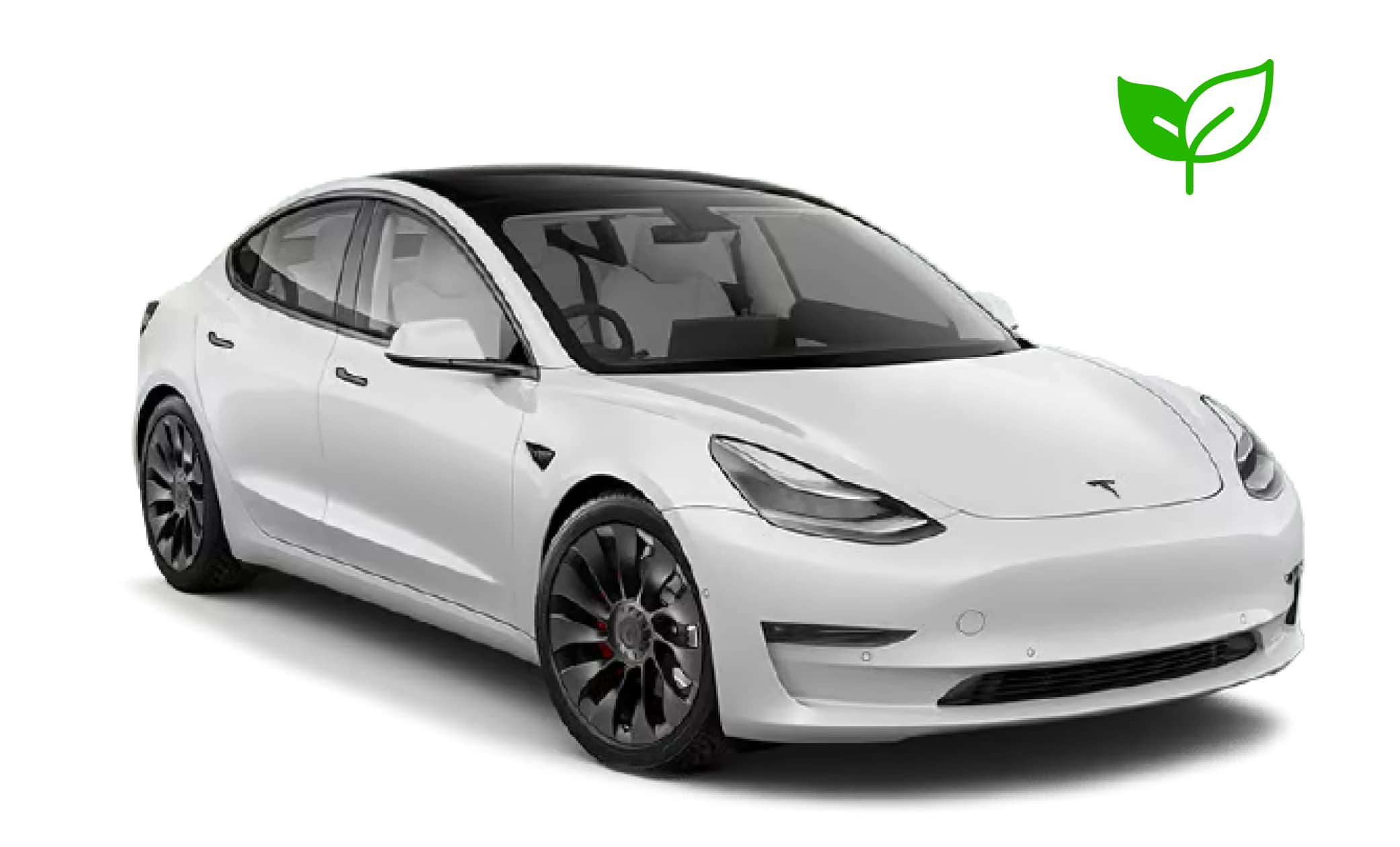 Weißer Tesla Model 3 Elektro-Sedan mit Automatikgetriebe, GPS, Rückfahrkamera, Sitzheizung und Platz für 5 Personen in Island.