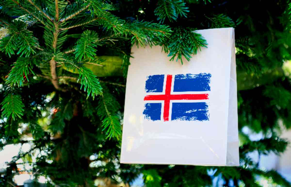 Bolsa de compra con la bandera islandesa dibujada - Guía para irse de compras en Islandia